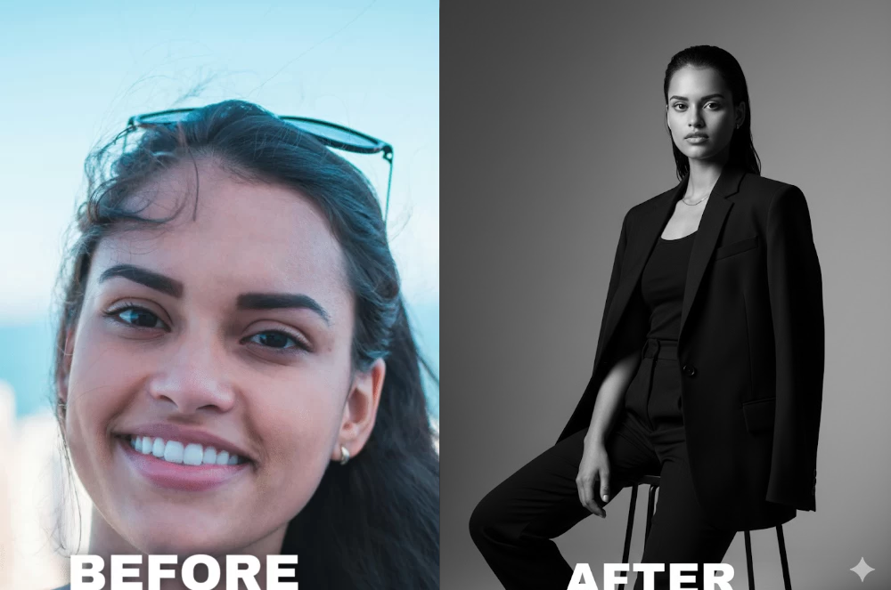 پرتره مینیمال سیاه و سفید